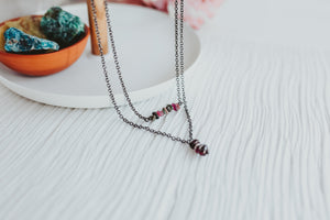 As Seen On Stitchers Gemstone TWO Necklace Set